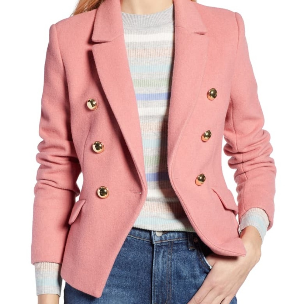 Halogen Atlantic-Pacific Pink Wool Blazer